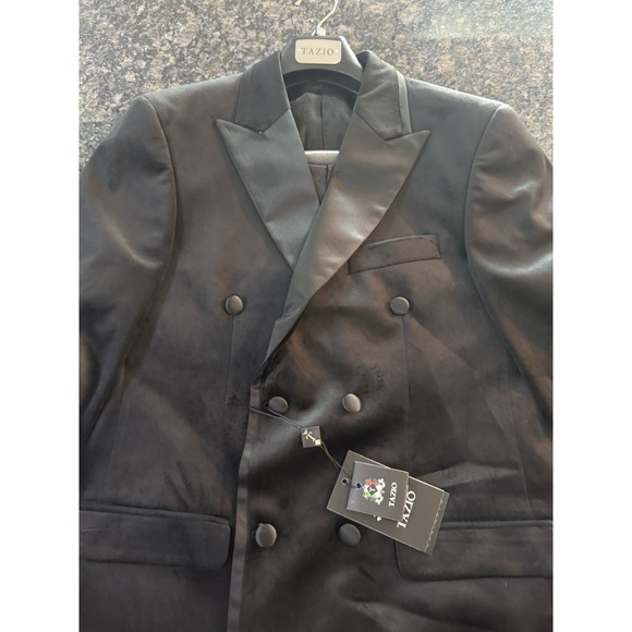 Tazio super 100 Pure wool tuxedo blazer Tux Jacket, Suit Jacket $469 NWT Black - Picture 10 of 13